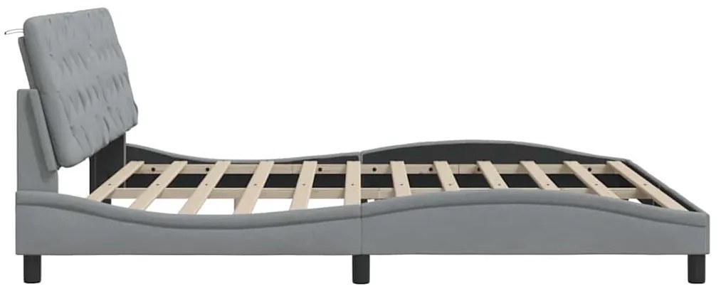 Estrutura de cama com LED sem colchão 200x200 cm tecido