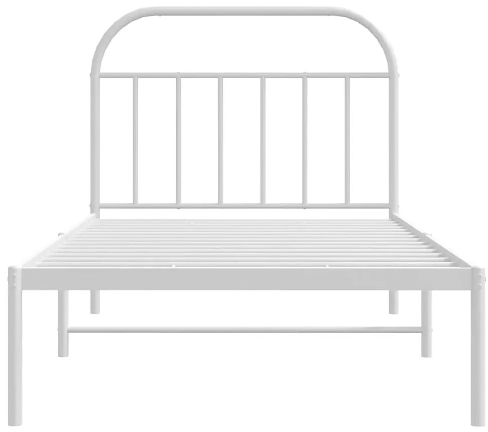 Estrutura de cama com cabeceira 100x190 cm metal branco