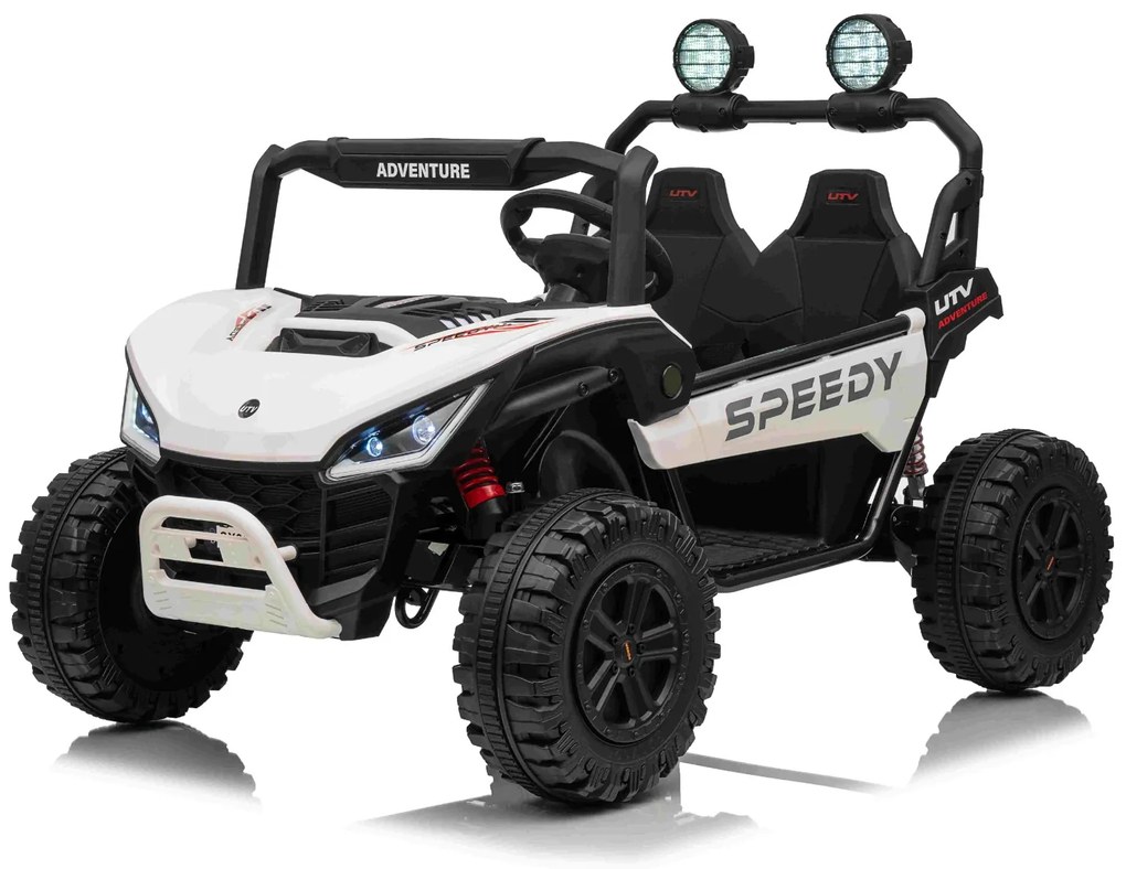 Jipe elétrico para crianças T-REX Ride 4x4, 2 Lugares, 24V, leitor MP3, bateria de lítio, Rodas EVA, controlo remoto, luzes LED Branco