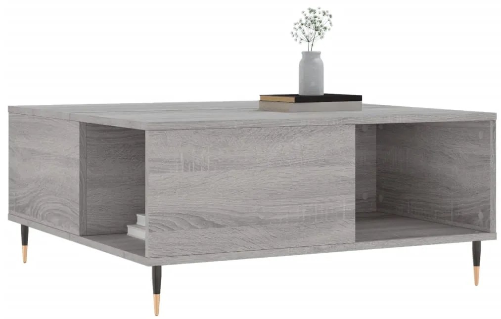 Mesa de centro 80x80x36,5 cm derivados madeira cinzento sonoma