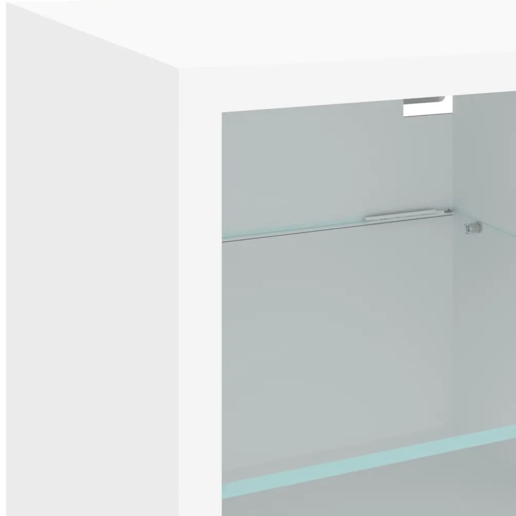 Móvel de parede para TV com luzes LED 30x28,5x30 cm branco