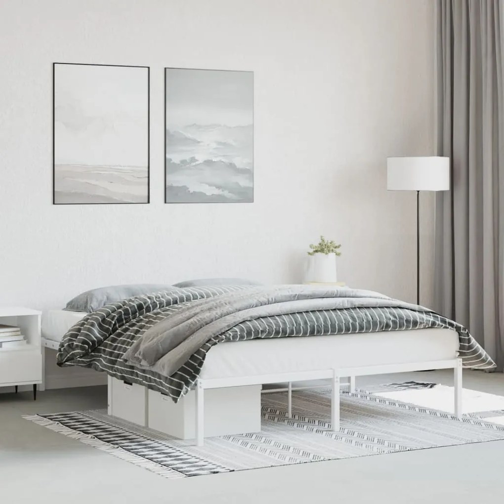 Estrutura de cama 160x200 cm metal branco