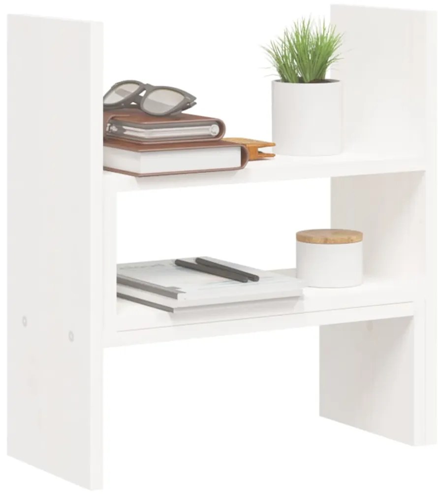 Suporte para monitor (39-72)x17x43 cm pinho maciço branco