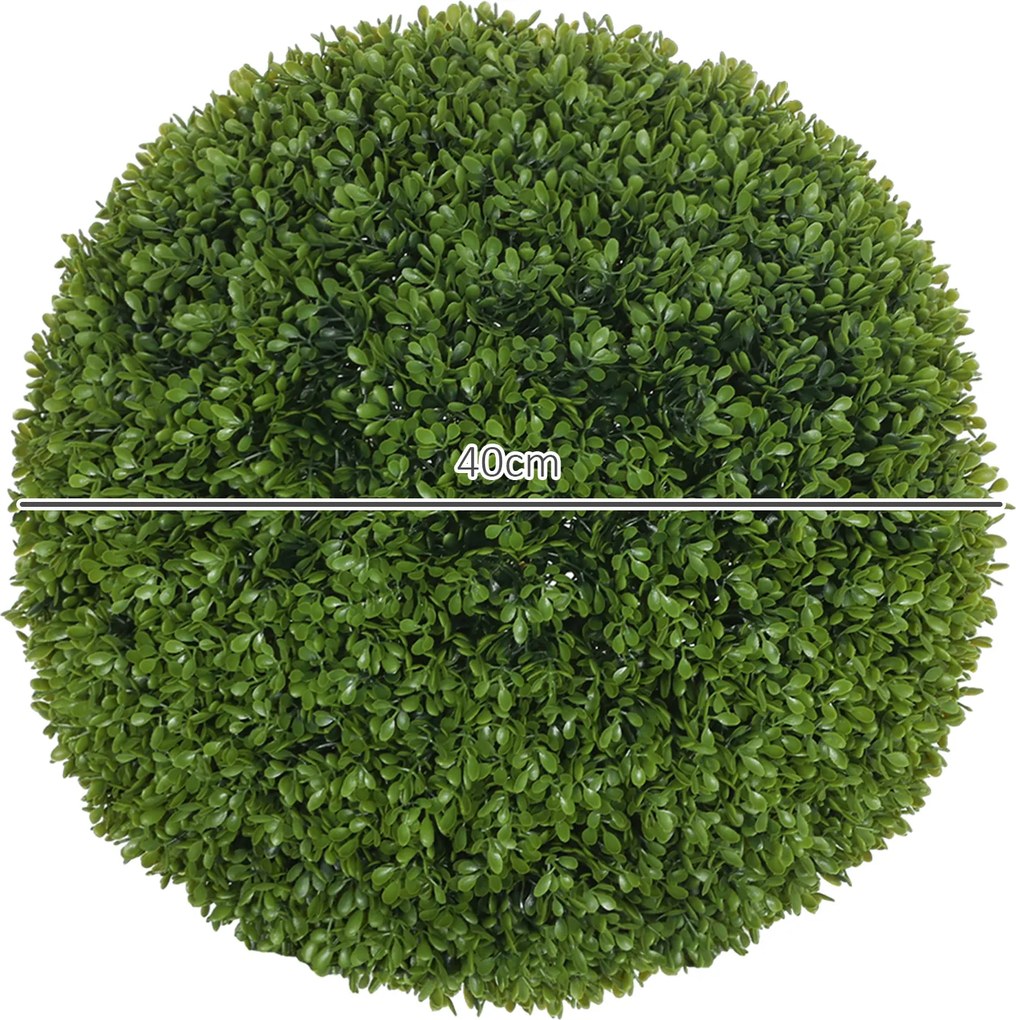 Conjunto de 2 bolas artificiais com 40 cm (VASOS NÃO INCLUIDOS), para decoração de interiores ou exteriores, verde