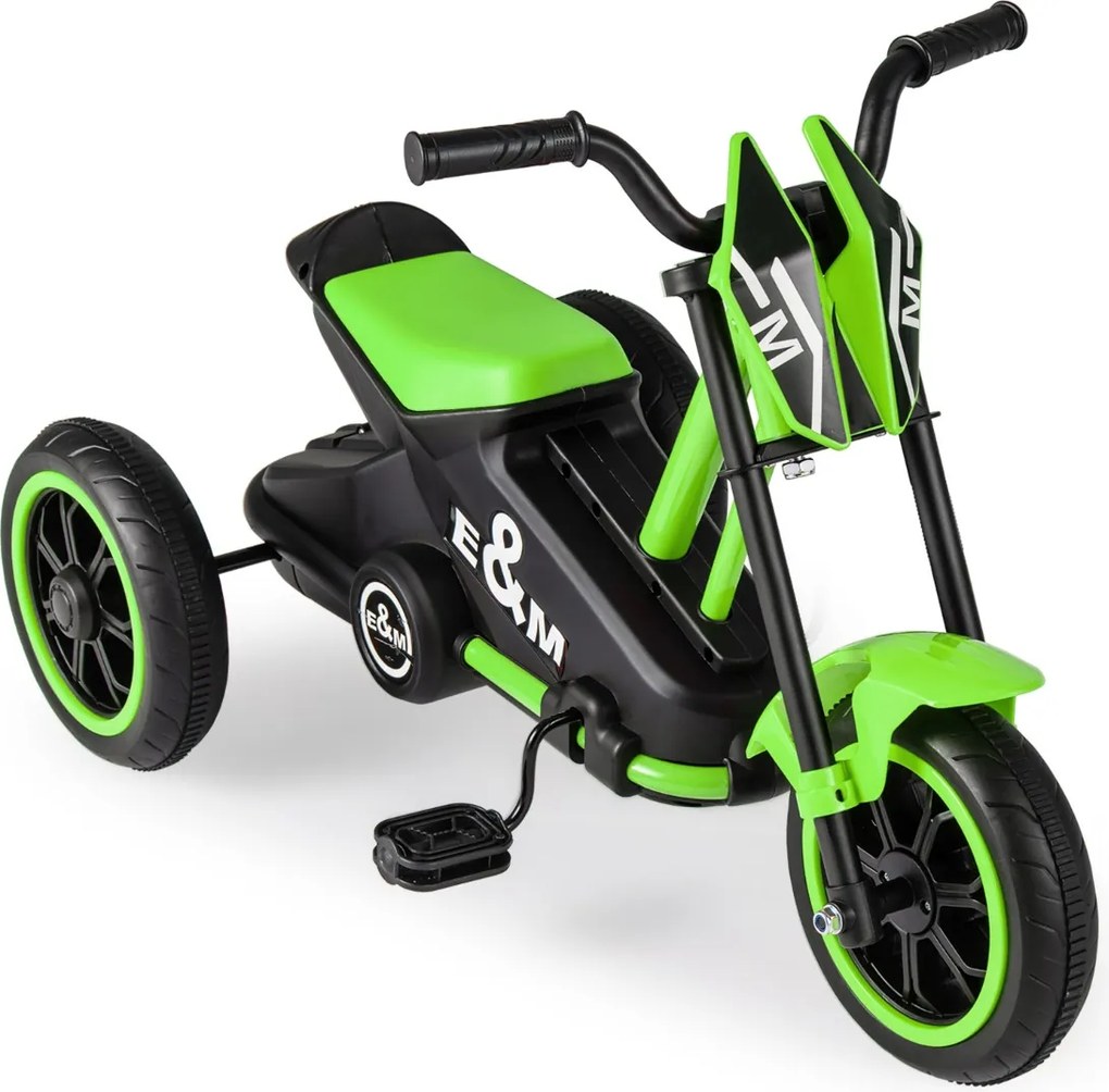 Triciclo para crianças de 3 rodas com pedais para frente/trás verde