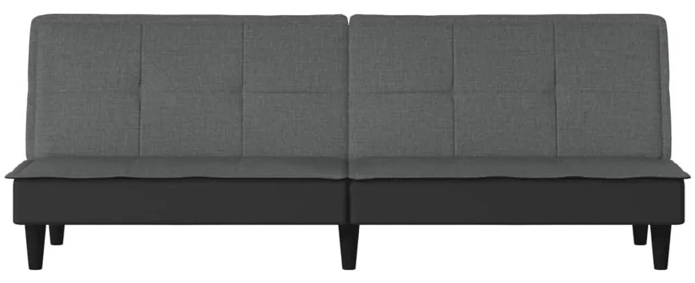 Sofá-cama tecido cinzento-escuro