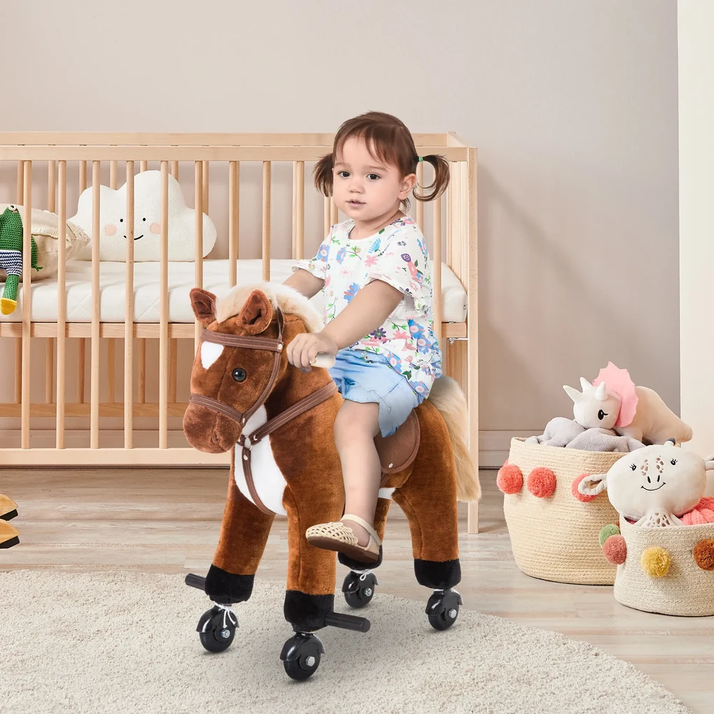 Cavalo para Crianças acima de 36 Meses com Rodas Sons de Relincho e ...