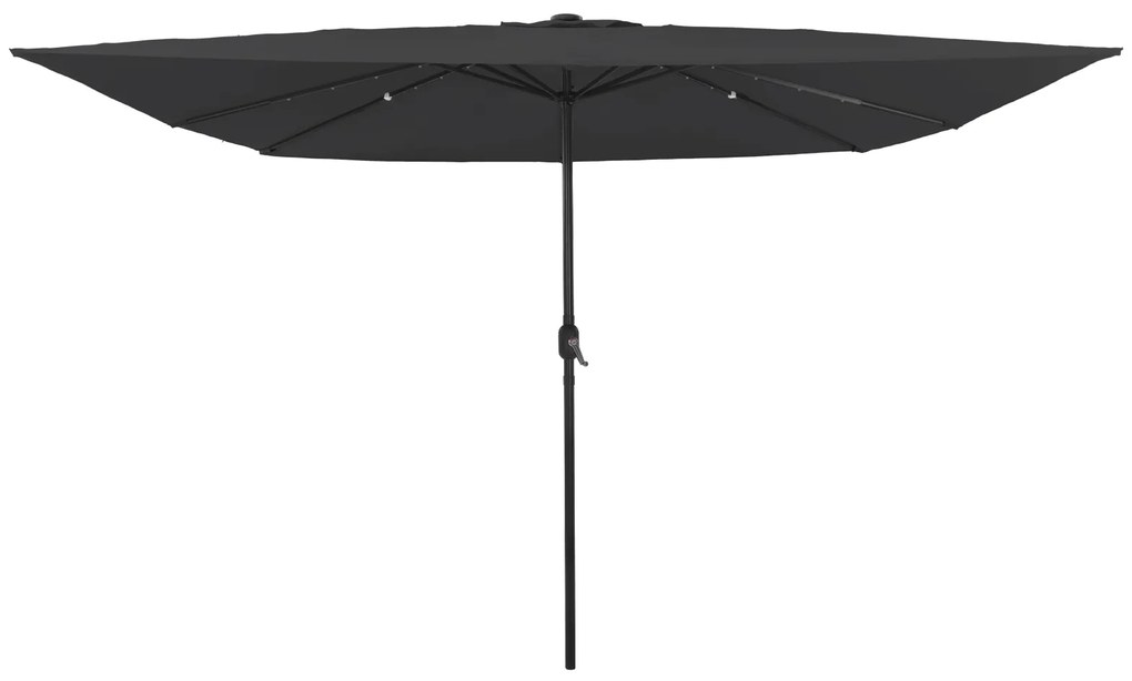 Parasol Quadrado para Jardim com Luzes LED 295x245 cm Antracite