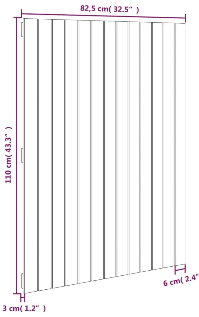 Cabeceira de parede 82,5x3x110 cm pinho maciço castanho-mel