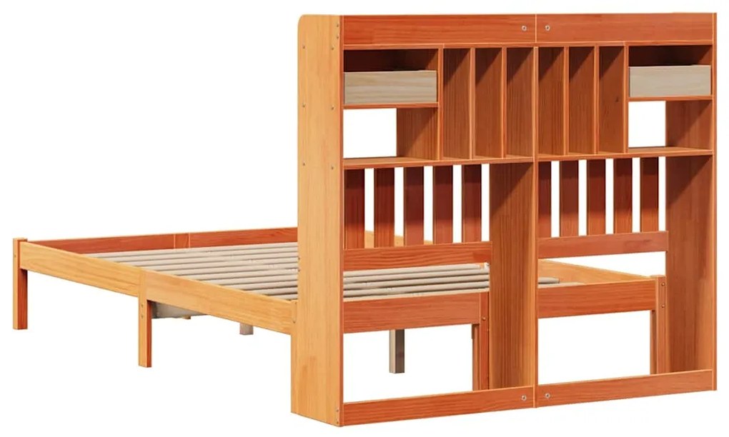 Cama com estante sem colchão 135x190 cm pinho maciço