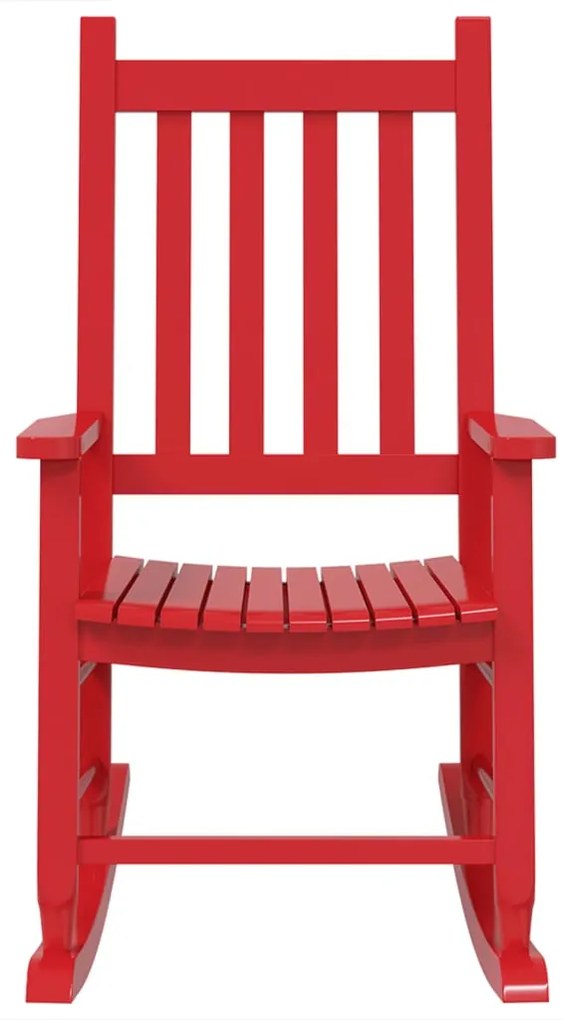 Cadeira de baloiço infantil madeira de álamo maciça vermelho