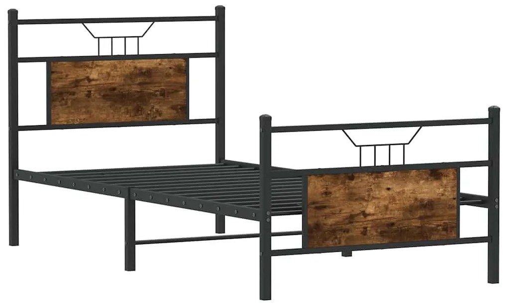 Estrutura cama s/ colchão derivados de madeira carvalho fumado