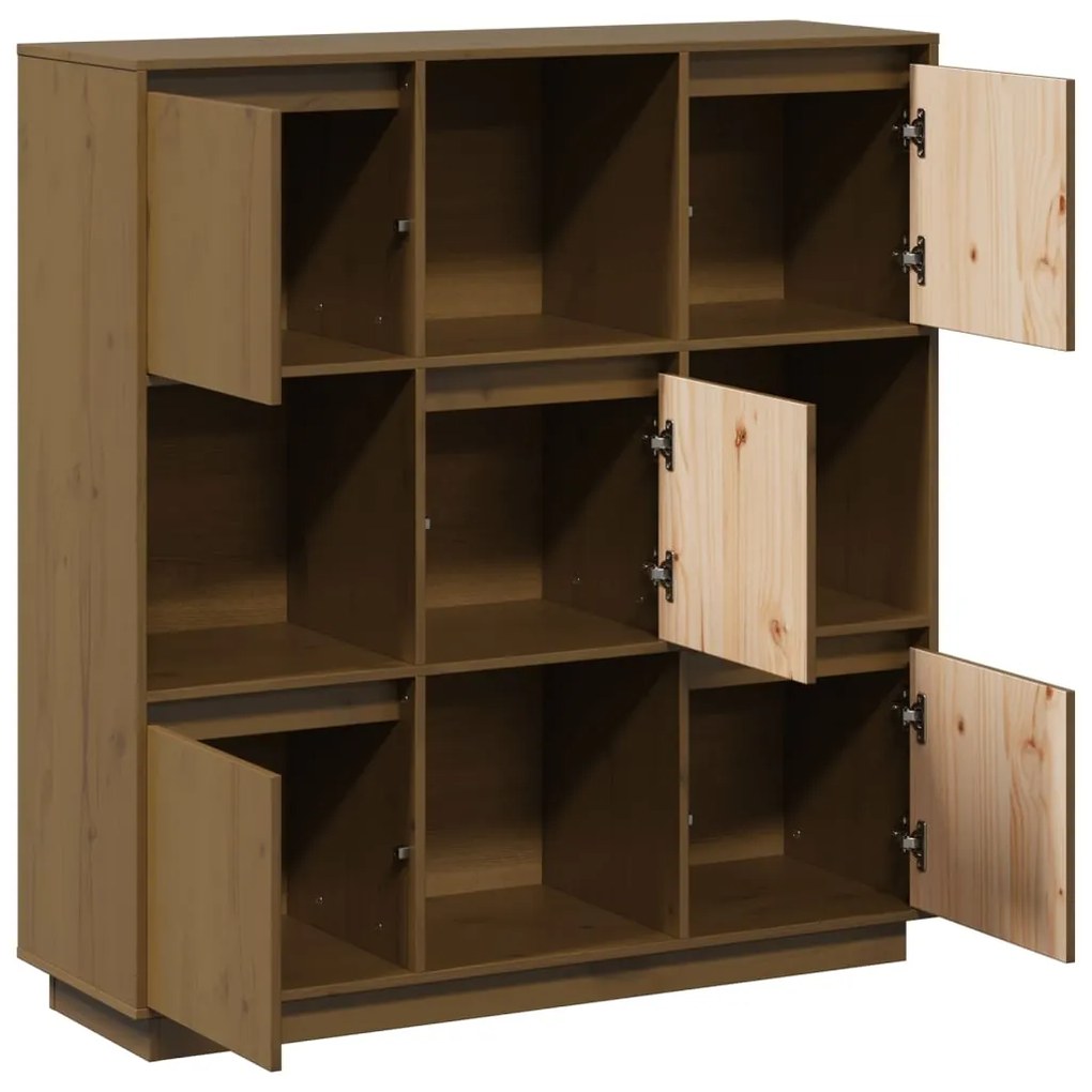 Aparador alto 110,5x35x117 cm pinho maciço castanho mel