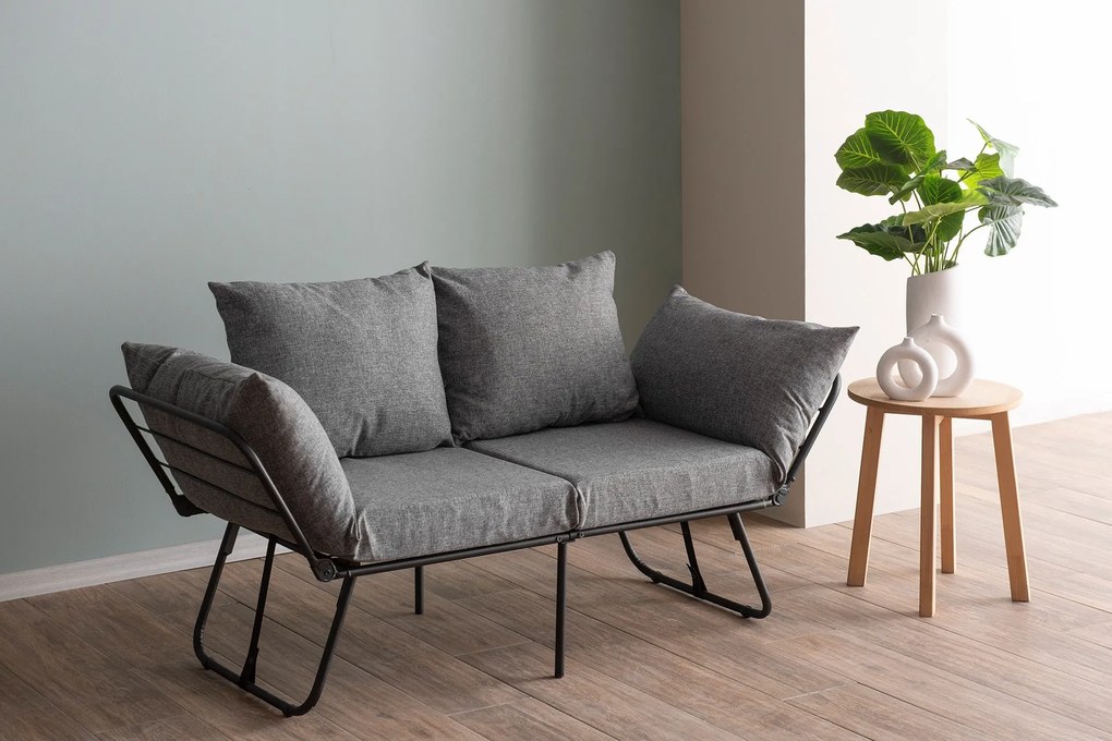 Sofá-Cama 2 Lugares Viper – Cinzento Claro – 150x78x60 cm