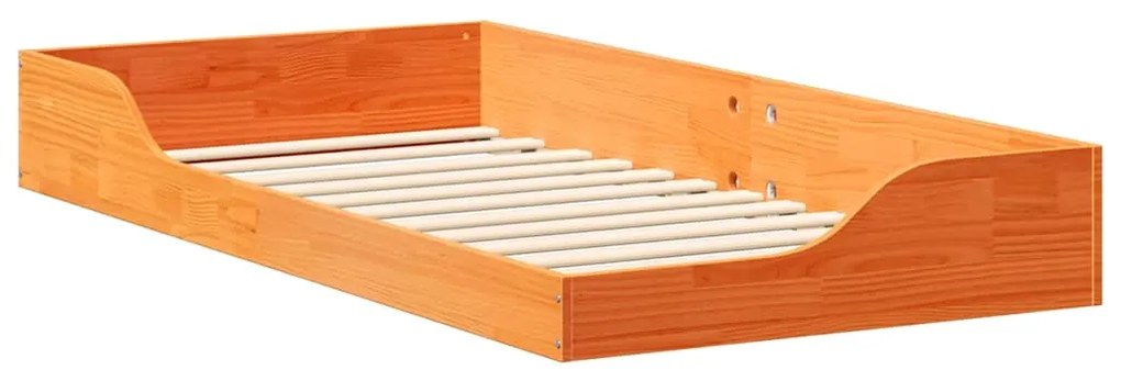Estrutura de cama de chão Castanho-mel 90 x 190 cm