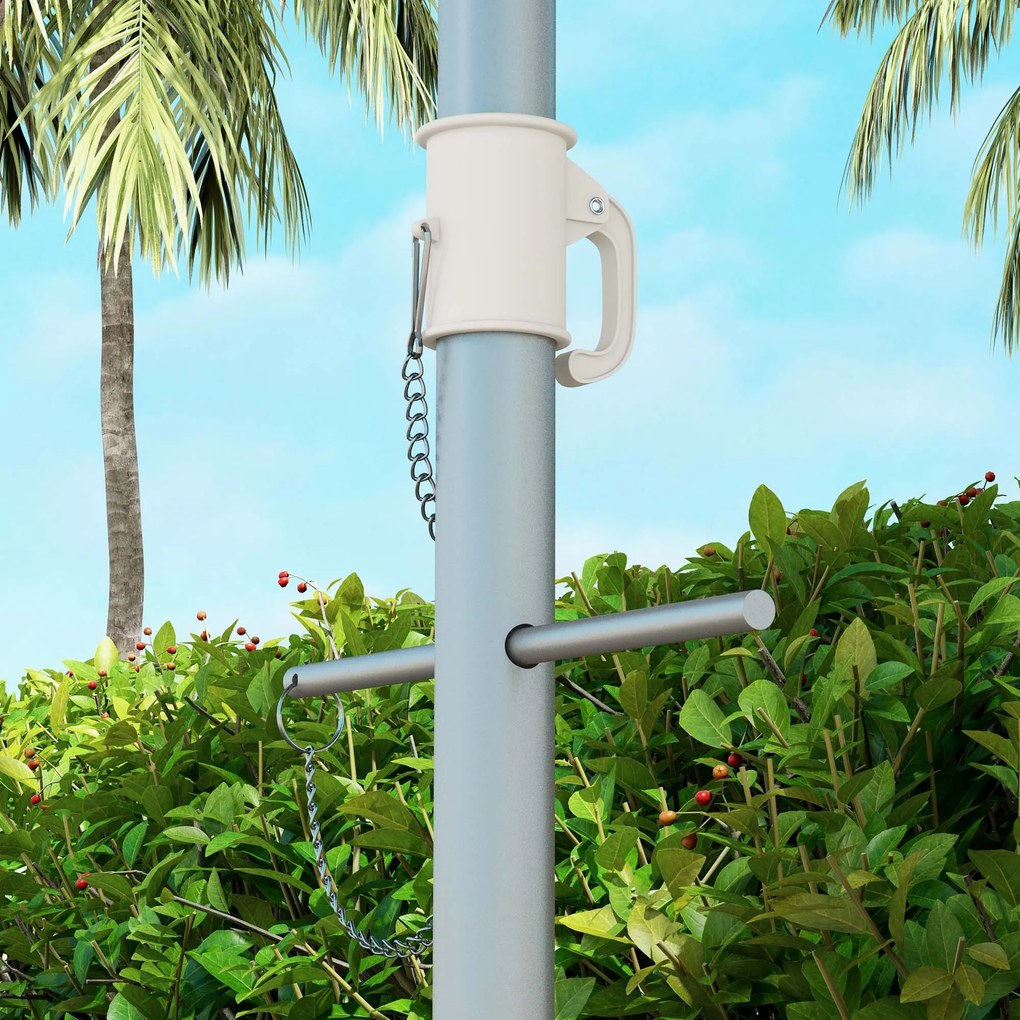 Chapéu de Sol de Praia Ø178x205 cm com Inclinação de 45° e Altura Ajustável Abertura Manual Anti-UV Impermeável Multicolor