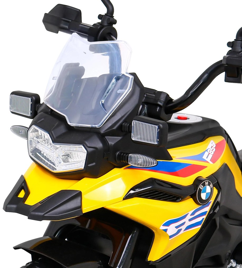 Mota elétrica para Crianças 12V BMW F850 GS Rodas Espuma EVA Amarela