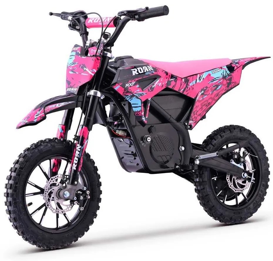 Mini moto elétrica para crianças 550W ROAN RXF até 25 km/h Com Limitador (24V-12AH)  10/10 Rosa