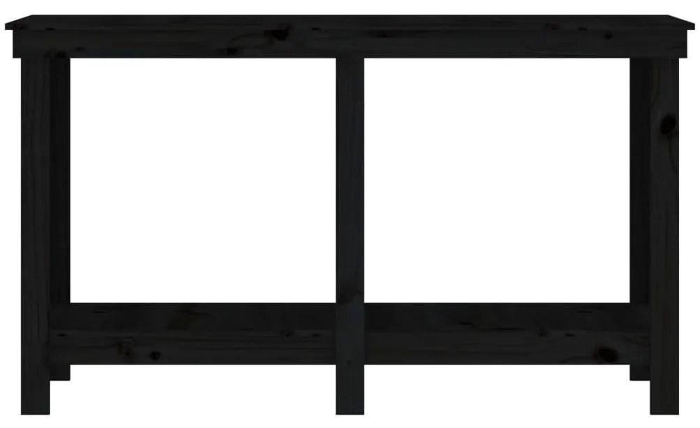 Banco de trabalho 140x50x80 cm pinho maciço preto