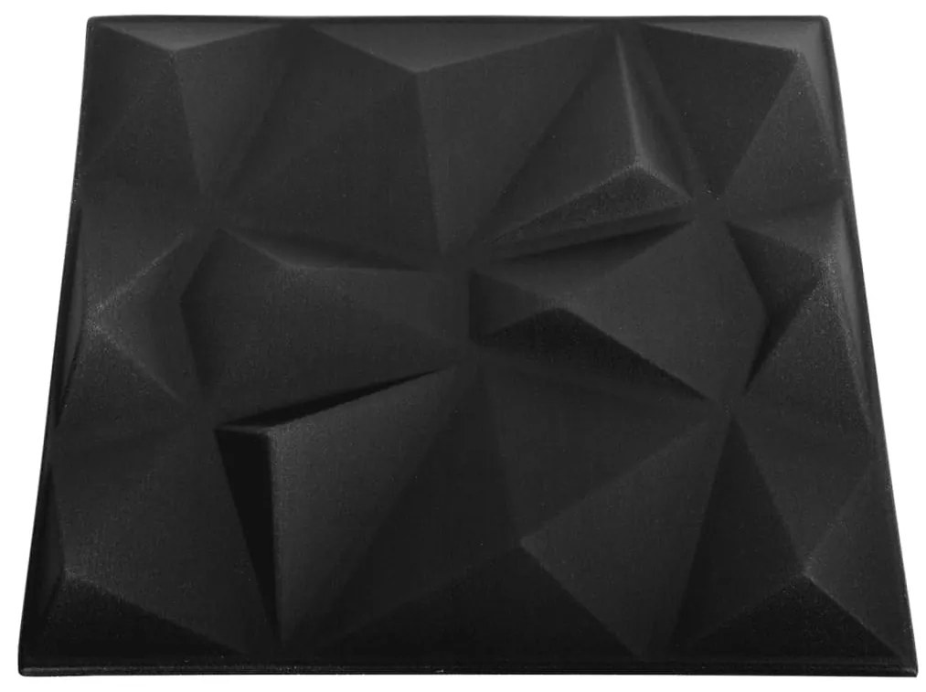Painéis de parede 3D 12 pcs 50x50 cm 3 m² preto diamante
