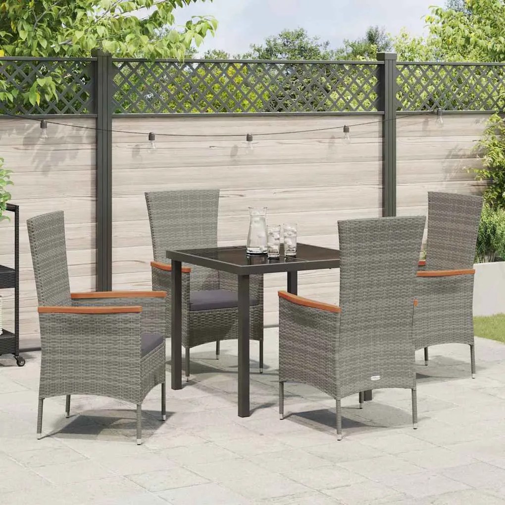 Conjunto de Jantar Jardim 5 pcs Cinzeto 80 x 80 x 73 cm