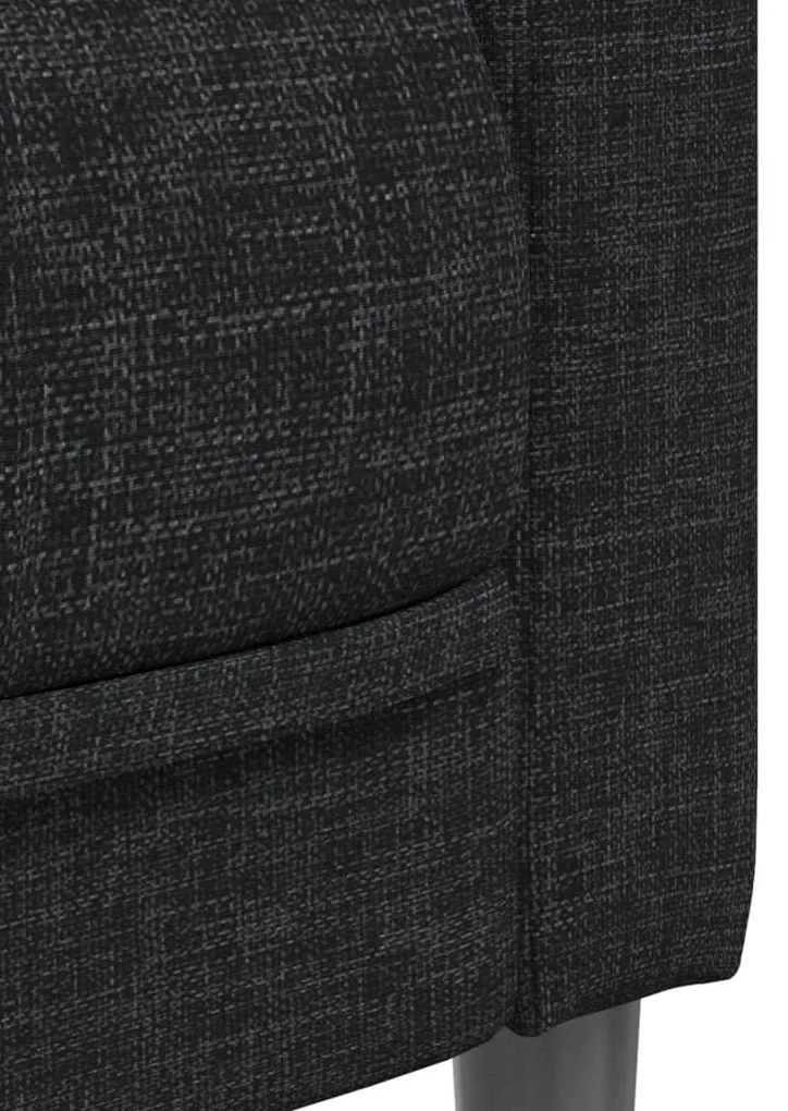 3 pcs conjunto de sofás tecido preto
