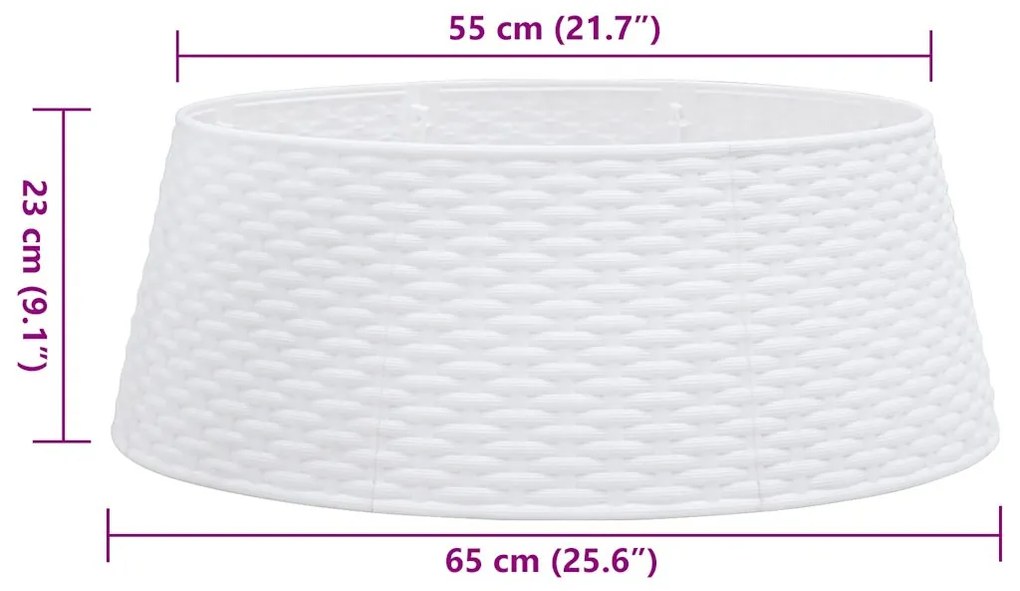 Saia para árvore de Natal Ø65x23 cm plástico branco