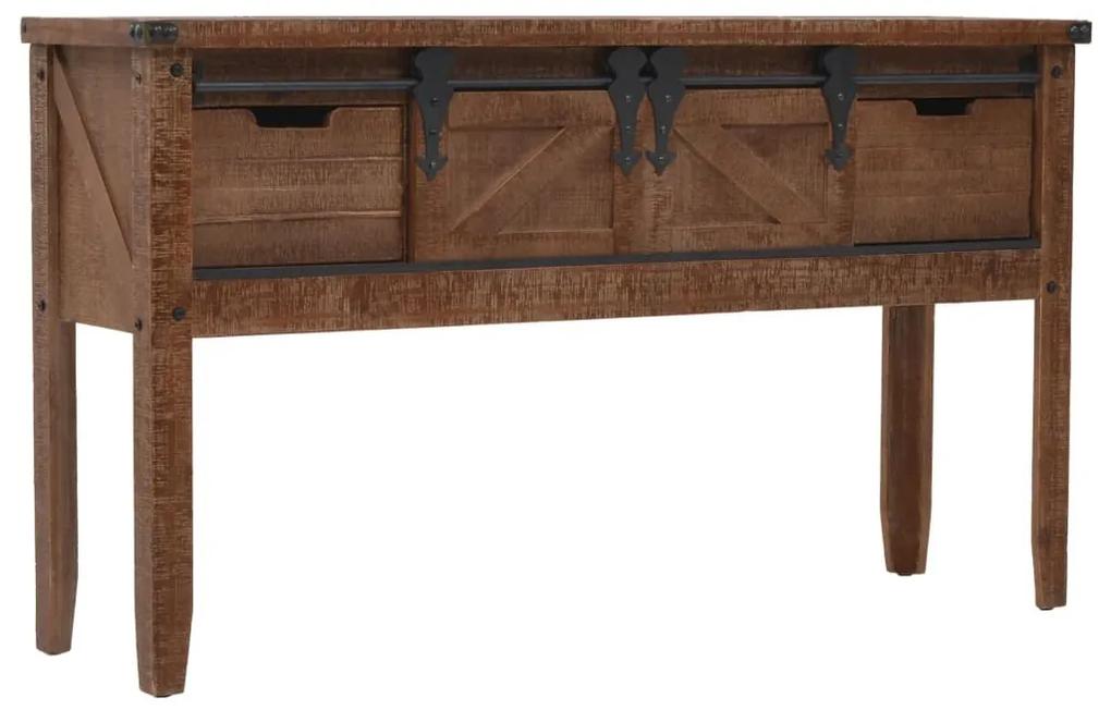 Mesa consola madeira de abeto maciça 131x35,5x75 cm castanho