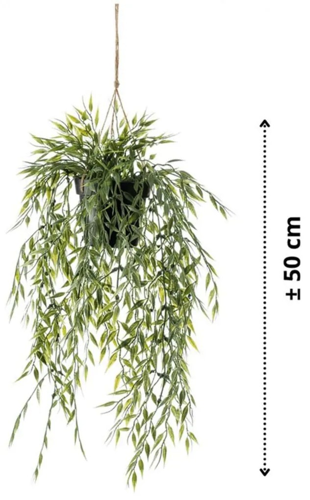 Bambu artificial suspenso com vaso 50 cm