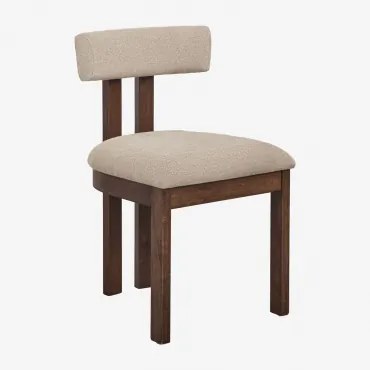 Pack De 2 Cadeiras De Jantar Estofadas Argider Madeira Escura & Chenille Castanho Trigo - Sklum