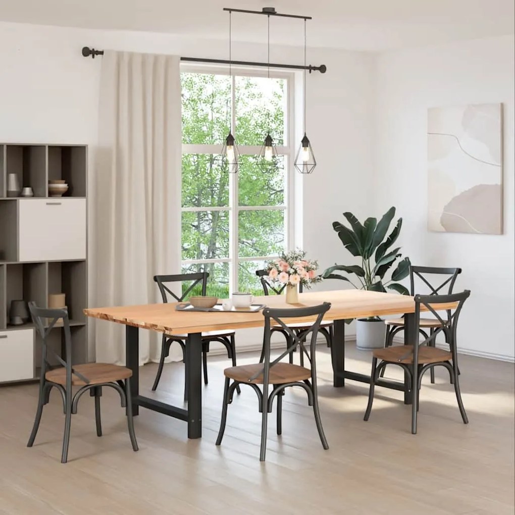 Pés para mesa de jantar pretos 2 peças 90x(72-73) cm aço