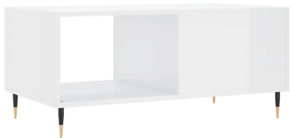 Mesa de centro 90x50x40 cm madeira processada branco brilhante