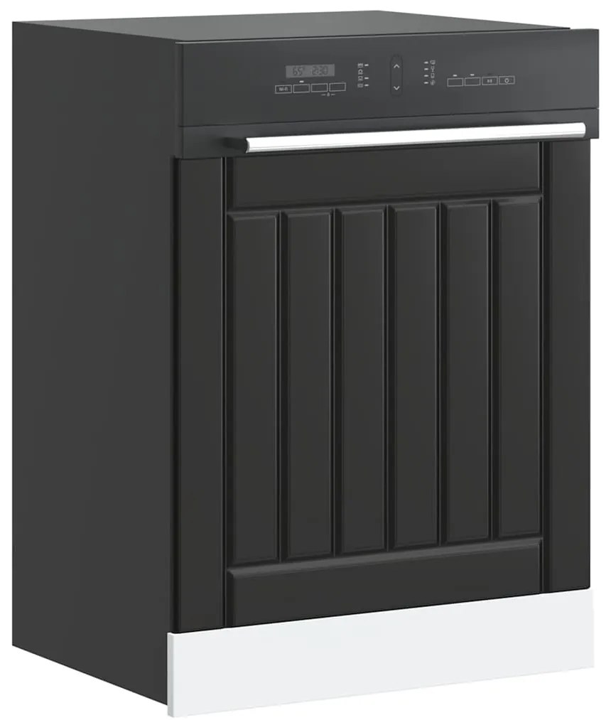 vidaXL Painel máquina lavar louça Lucca preto derivados de madeira
