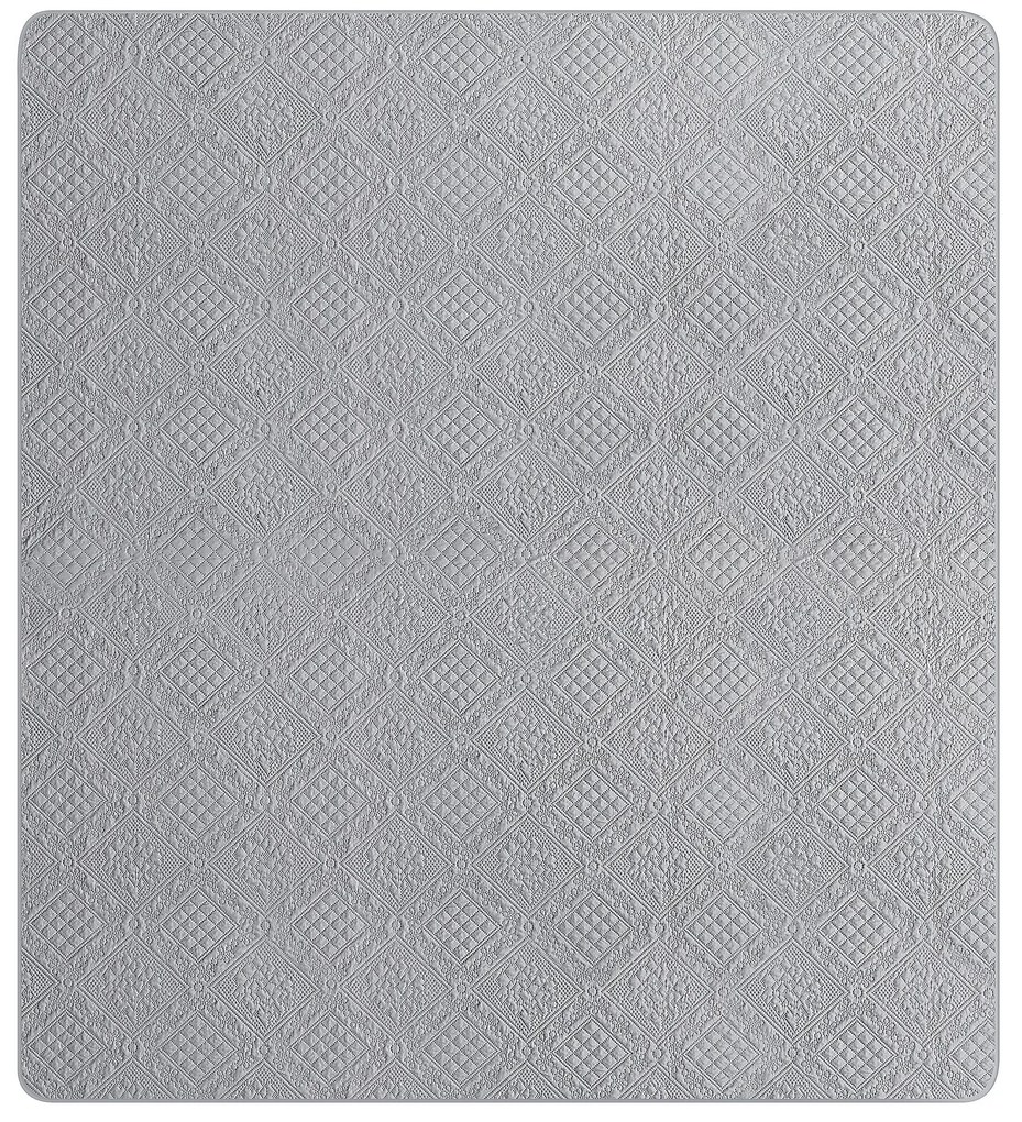 Colcha com relevo e duas almofadas cinzentas  220 x 240 ALAMUT Beliani