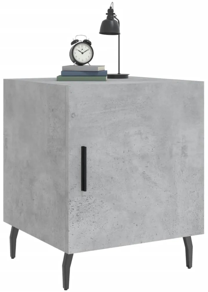 Mesa cabeceira 2pcs 40x40x50 cm derivados madeira cinza cimento