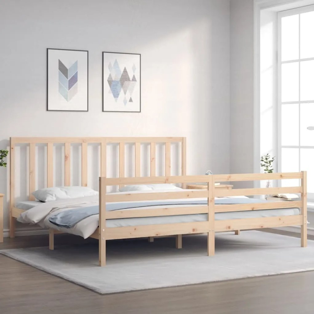 vidaXL Cama sem colchão 200x200 cm madeira de pinho maciça