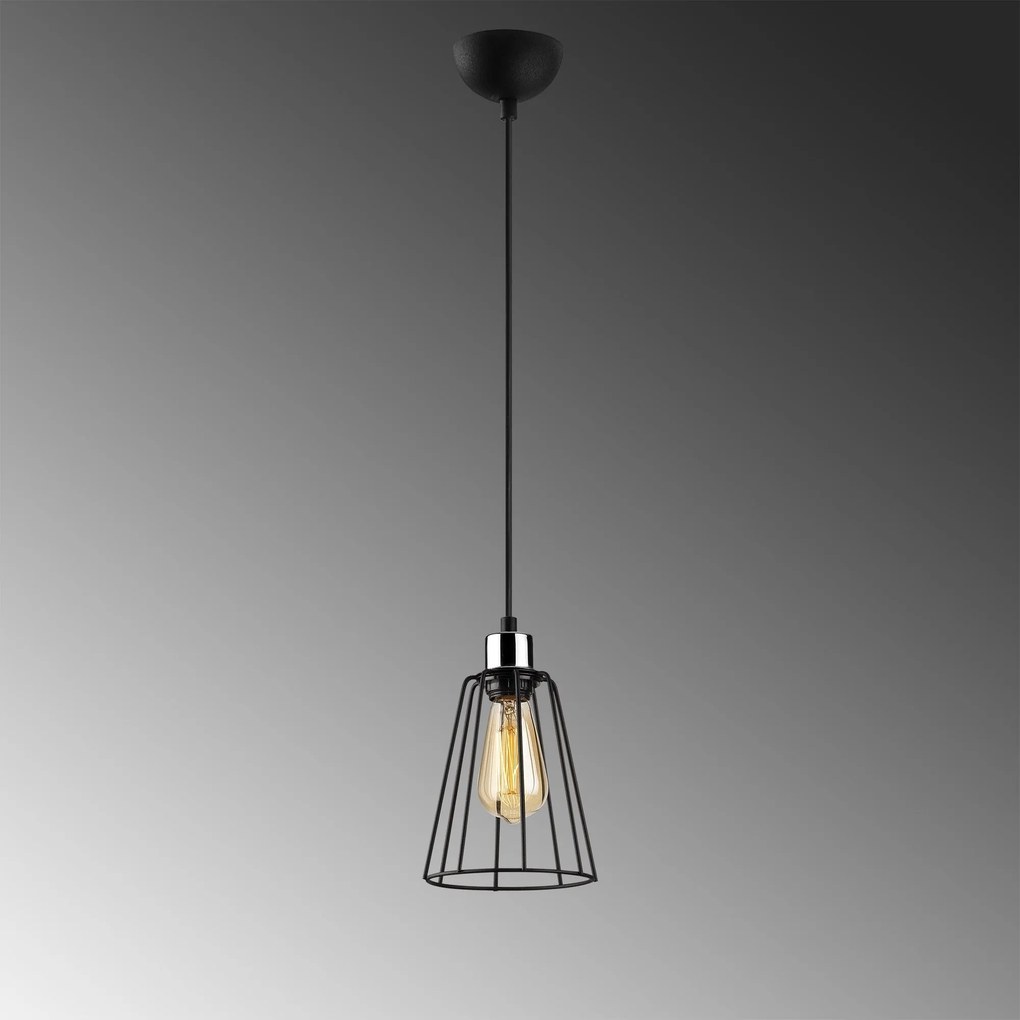 Candeeiro Tel – Preto – Diâmetro 15 cm, Altura 116 cm