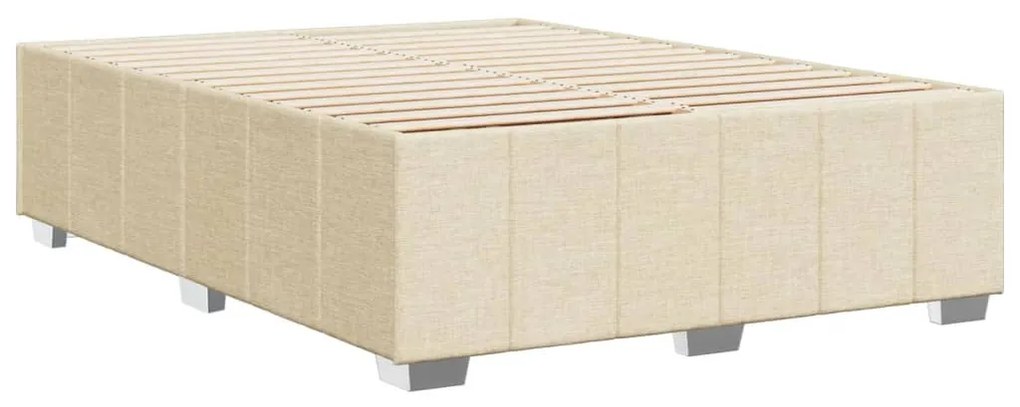 Estrutura de cama sem colchão 160x200 cm tecido cor creme
