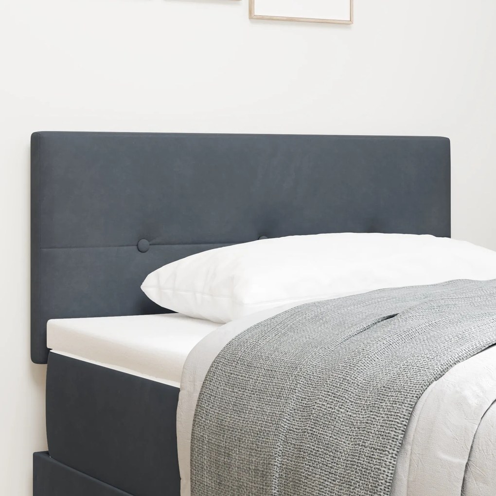Cabeceira vidaXL Botão Matelassado Cinza Escuro 100 cm Veludo