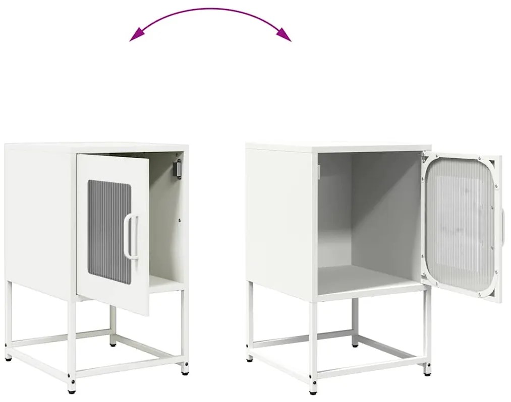 Mesa de cabeceira 36x39x60,5 cm aço laminado a frio branco
