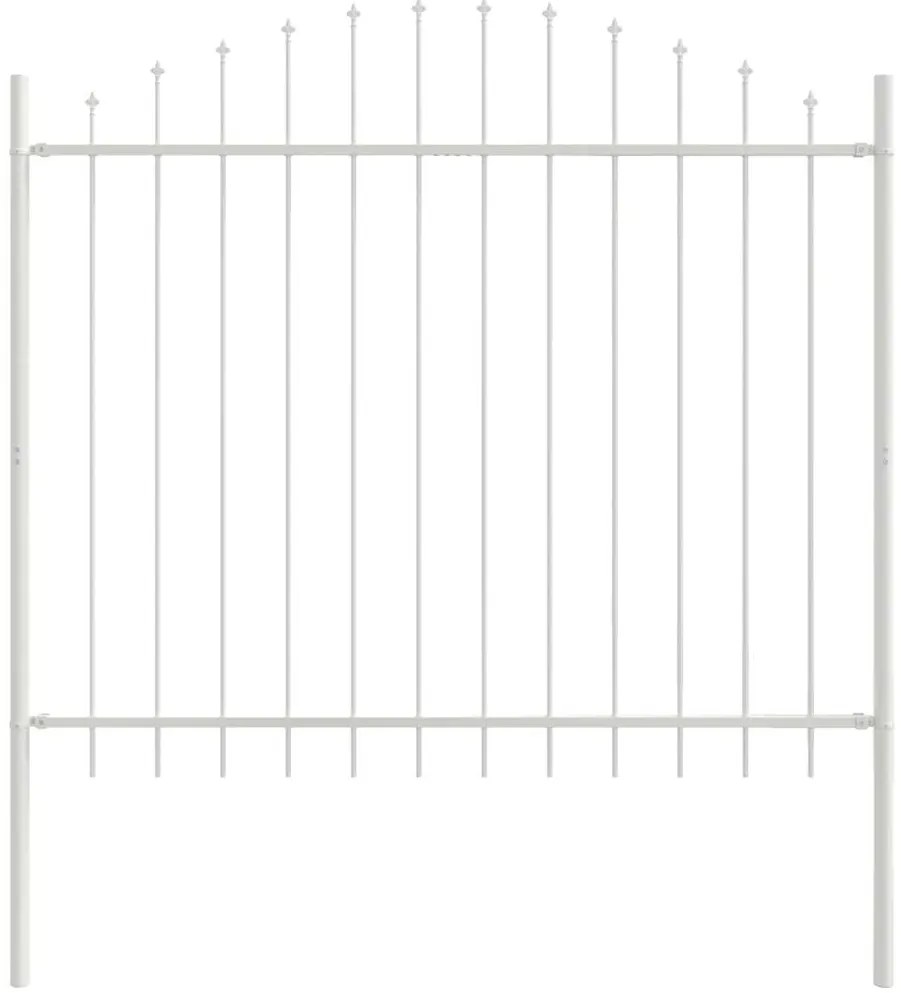 Cerca de jardim com topo arredondado branca 6.8x1.25 m em aço
