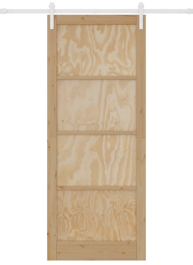 Porta Deslizante vidaXL com Conjunto de Ferragem 93x232 cm Madeira Sól