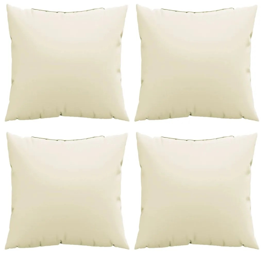 Almofadas de sofá 4 pcs 60x60 cm tecido cor creme