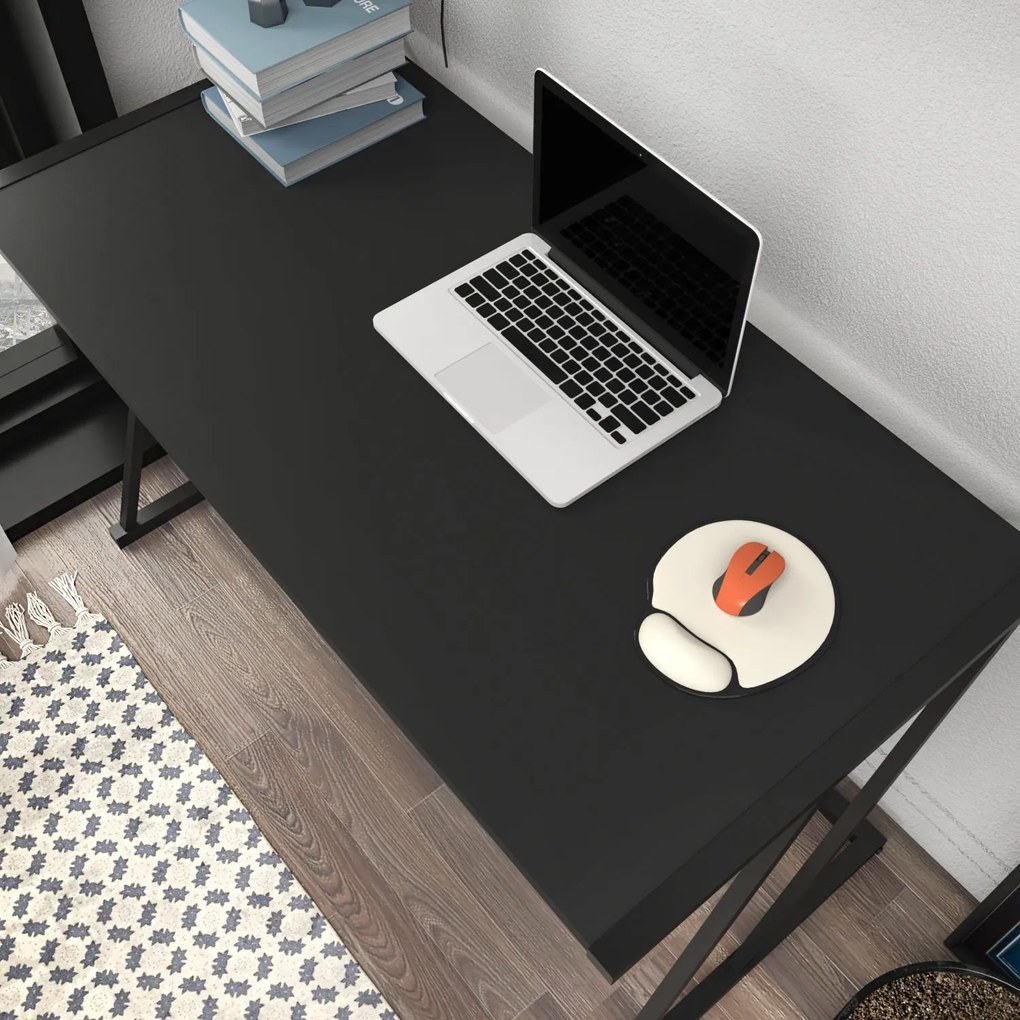 Secretária para Estudo Adelaide – Preto Antracite – 114x60x75 cm