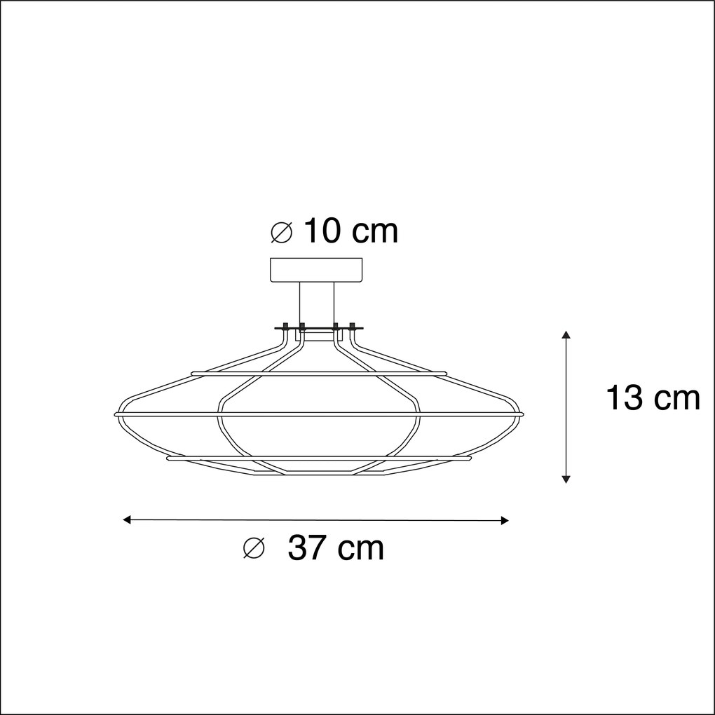 Candeeiro de tecto vintage preto 37 cm - Laurent Design