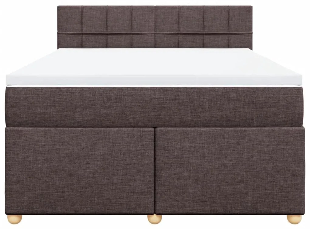 Cama com molas/colchão 140x200 cm tecido castanho-escuro