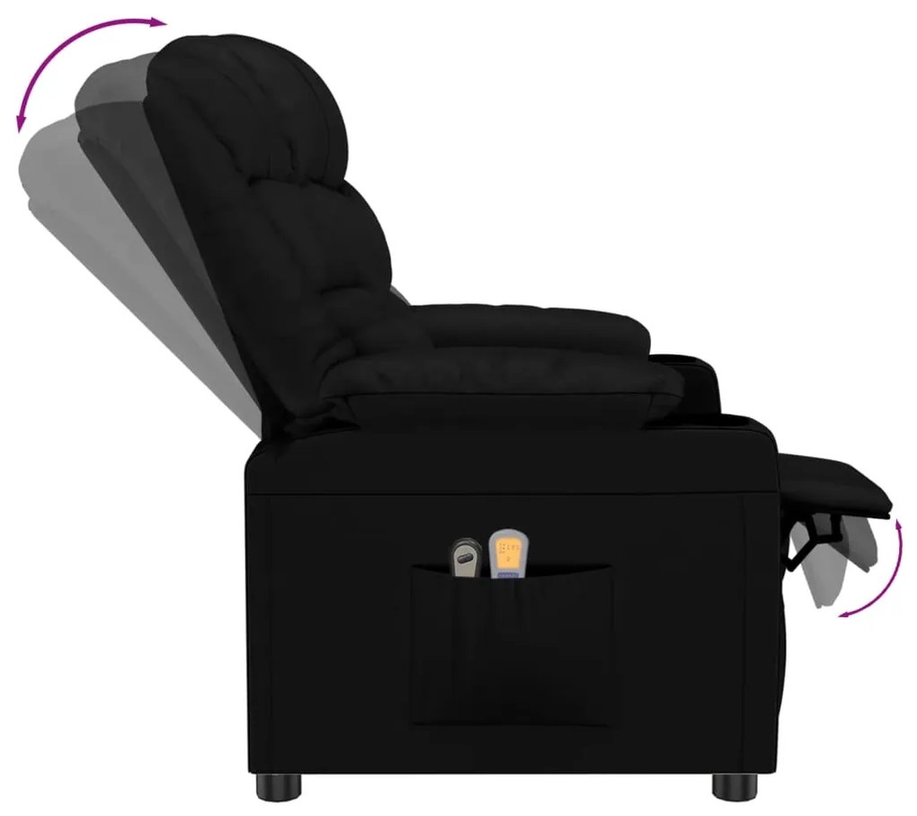 Poltrona de massagens elétrica couro artificial preto