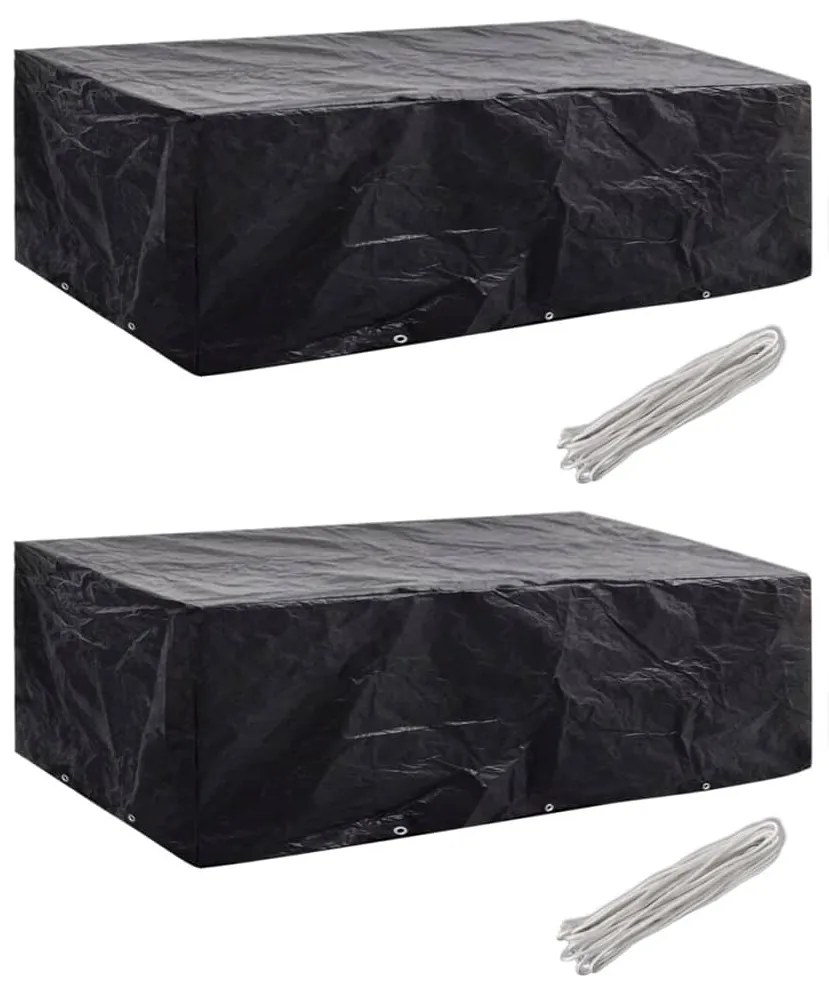 Conjunto capas p/ mobiliário jardim 2 pcs 10 ilhós 300x140 cm