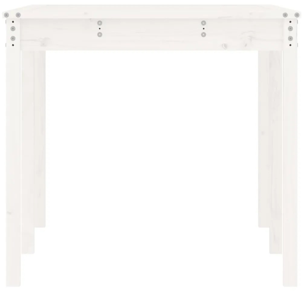 Mesa de jardim 159,5x82,5x76 cm madeira de pinho maciça branco