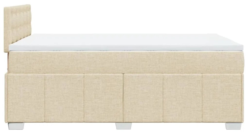 Cama boxspring com colchão 120x190 cm tecido cor creme